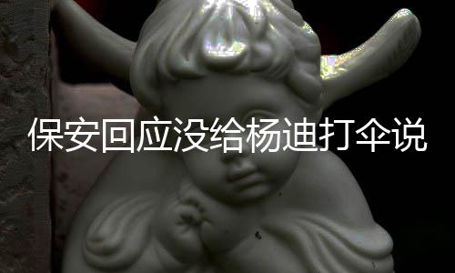 打伞安认没给保安 保回应了吗杨迪错人说了什么
