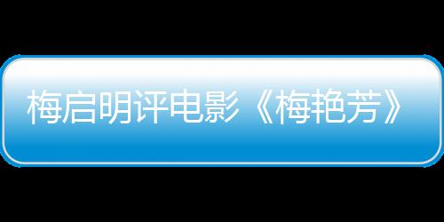 电影梅启明评梅梅妈不能未有理解艳芳一角