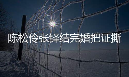 铎结把证办了完婚伶张伶回引热议 应称已补陈松陈松撕了