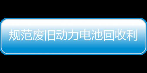 动力电池动门联废旧法专五部展执回收合开项行利用规范